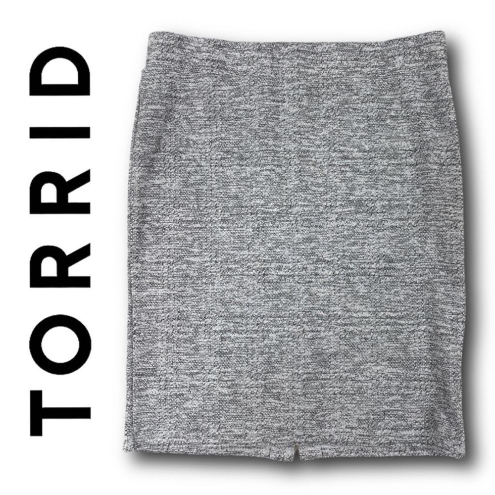Torrid Midi Studio Double Knit Pencil Skirt Heather Gray 4X NWT